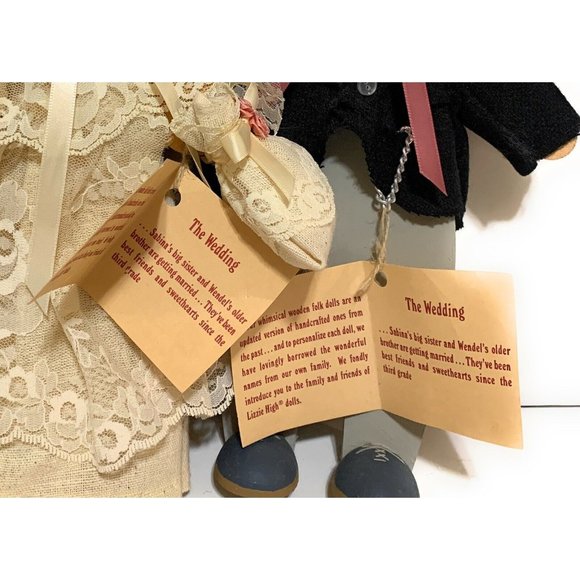 Lizzie High Doll The Wedding  copyright 1987 Wooden Folk Art Bride and Groom - Picture 6 of 8